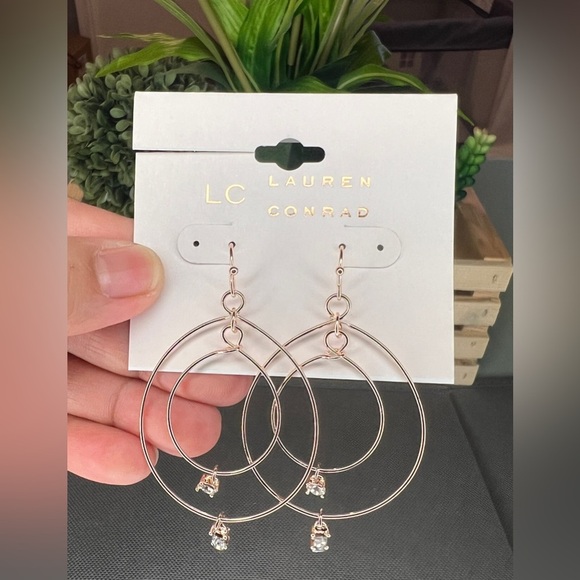 LC Lauren Conrad Jewelry - LC Lauren Conrad Rose Gold Double Hoop Earrings